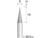 Minimo/電着ダイヤモンドバー#120 Φ6 刃長19mm AD3255