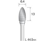 Minimo/超硬カッター クロスカット Φ6.4 軸径3.0mm BC2273