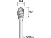 Minimo/超硬カッター クロスカット Φ6.4 軸径3.0mm BC2312
