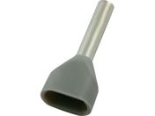 TRUSCO/フェルール圧着端子 絶縁スリーブ付き ツインタイプ 0.75-8 100個入 FTT7508-GY