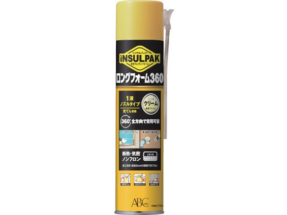 ●色：クリーム●発泡体積（Ｌ）：２０〜２４●容量（ｍｌ）：５１５●施工目安：直径２ｃｍで約７０ｍ●インサルパック１液ノズルタイプ充てん専用●ノンフロン●ウレタン樹脂●充填用ノズル１本