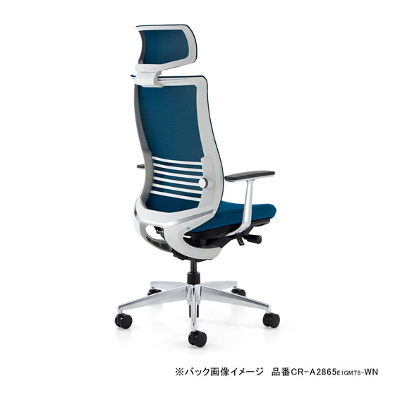 コクヨ ベゼル ヘッドレスト付 可動肘 アルミ脚 プルシアンブルー W 