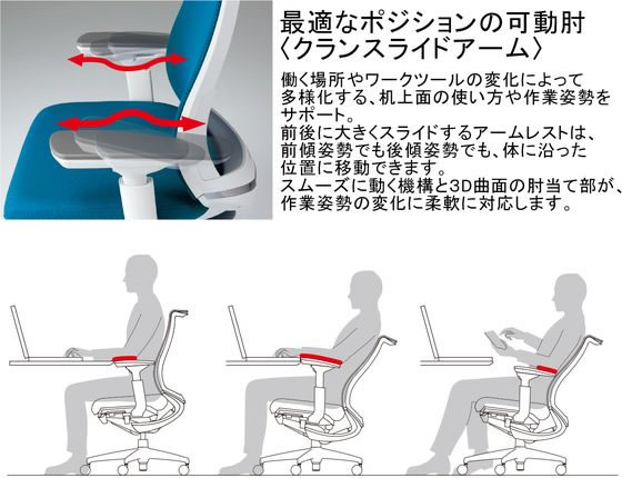 コクヨ ベゼル ヘッドレスト付 可動肘 アルミ脚 プルシアンブルー W 