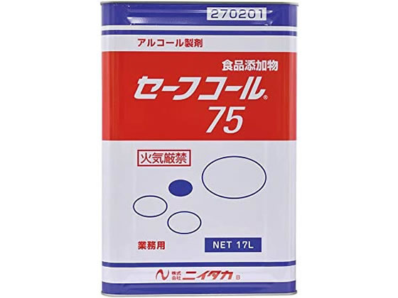 ●内容量：１７Ｌ●缶入り●アルコール製剤●食品添加物●中性【火気厳禁】本品は危険物第４類アルコール類に分類されますので、指定する量以上を保管される際には、消防法上の貯蔵設備で保管してください。