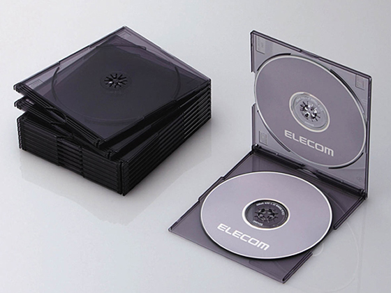 エレコム CD DVDスリムプラケース 2枚収納 10枚 クリアブラック 通販