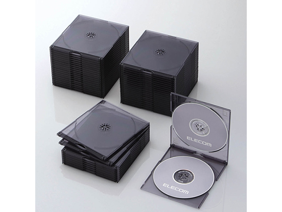 エレコム CD DVDスリムプラケース 2枚収納 50枚 クリアブラック 通販