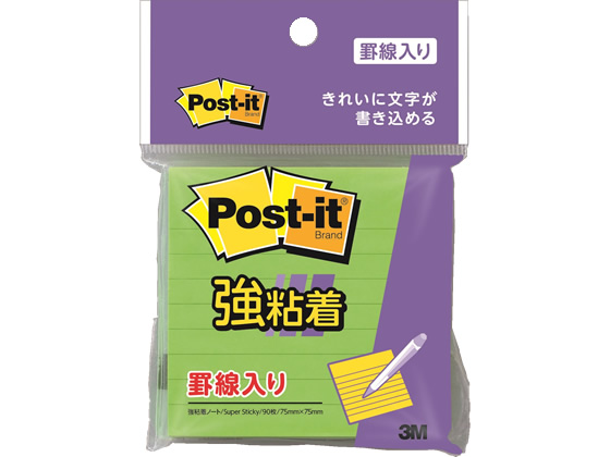 ●仕様：ノートケイセン入り 強粘着●色：アシッドライム●サイズ：幅７５×長さ７５ｍｍ●注文単位：１冊（９０枚）●古紙パルプ配合率１００％●グリーン購入法適合●ＧＰＮエコ商品ねっと掲載※強粘着タイプです