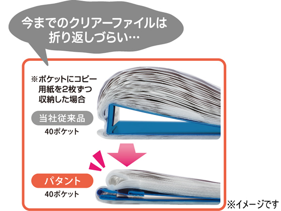 キングジム クリアーファイル パタント(透明) A4 20ポケット