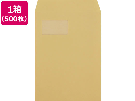 ●サイズ：定形外サイズ角Ａ４号●〒枠なし・窓あり●封筒サイズ：縦３１２×横２２８ｍｍ●窓サイズ：縦５０×横９０ｍｍ●用紙：クラフト●紙厚：８５ｇ／ｍ２●口糊：なし●貼り方：スミ貼●封入物サイズの目安：