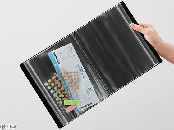 キングジム クリアーファイル チャックタイプ 黒 A4タテ 12P 8732-BK