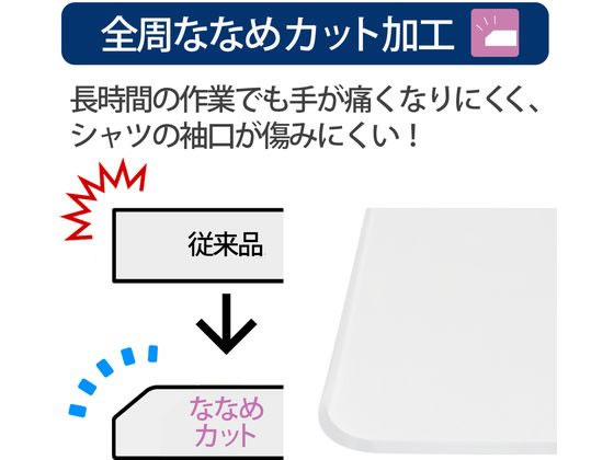 （まとめ買い）プラス デスクマット ななめカット OA マウス対応 W(下敷付)薄手 1045×715mmDM-005EW〔×3〕