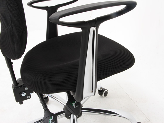 不二貿易 オフィスチェアー ヘッド付 アンテロープ ブラック