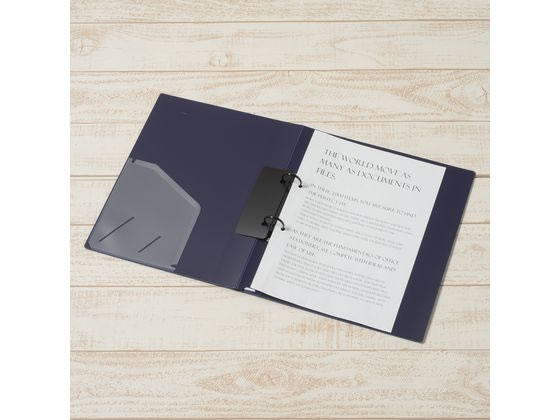 プラス リングファイル 2穴 スーパーエコノミーA4 210枚綴ネイビー