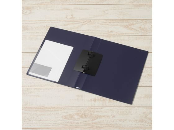 プラス リングファイル 2穴 スーパーエコノミーA4 210枚綴ネイビー