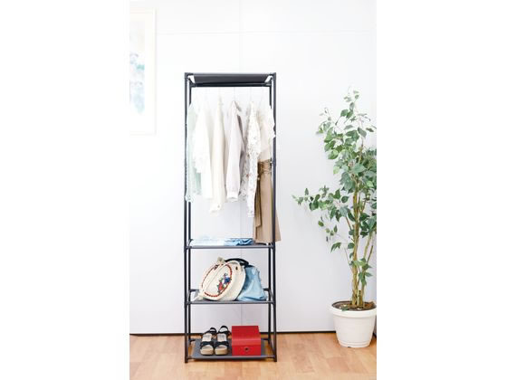 (３台)ハンガーラック トレードワン シンプルフリーラック 3段 ブラック 30694 通販