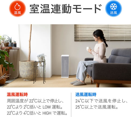 コイズミ セラミックヒーター 送風機能付 KPH1226CW 通販【フォレスト