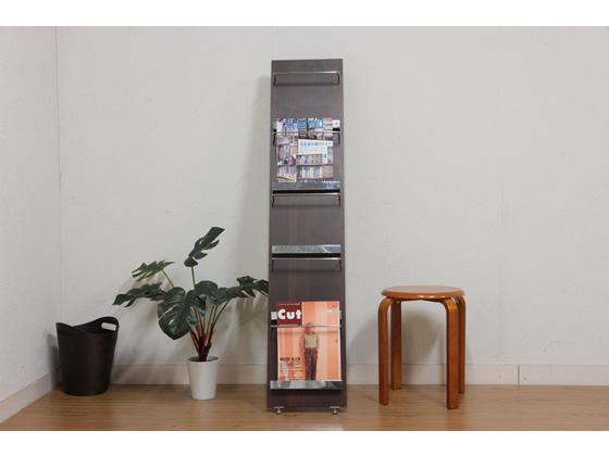 不二貿易 ウッドマガジンラック デコール 5段 スリム HGL-3014 82309 -お取リ寄せ-