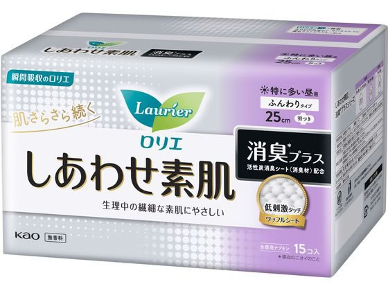 KAO ロリエしあわせ素肌消臭プラス 特に多い昼用25cm羽つき 通販