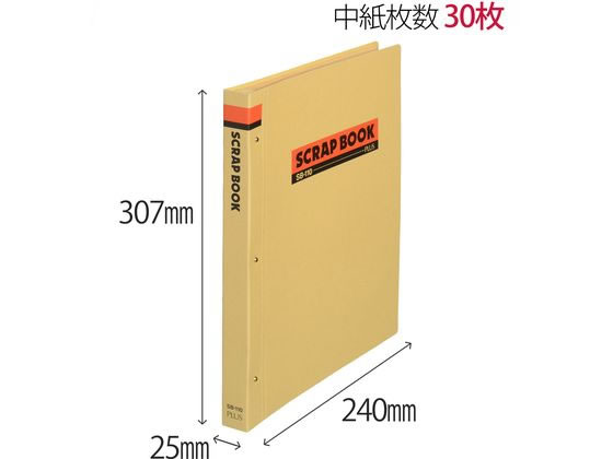 プラス スクラップブック 鋲留式 30枚 A4タテ SB-110 (33-227) 通販