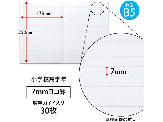 アピカ 中学受験OKノート セミB5 7mmヨコ罫 5冊組 LGU7Y05 通販