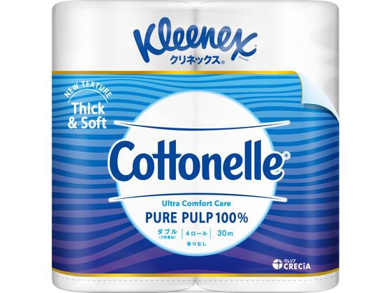 ●ダブル●材質：ピュアパルプ１００％●マイクロエンボス両面仕上げ●リンゴ酸配合消臭コア芯●無香タイプ●注文単位：１パック（３０ｍ×４ロール）