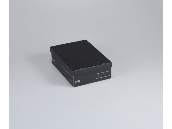 コクヨ 収納ボックス [NEOS] レギュラーハーフ フタ付 2冊 ブラック