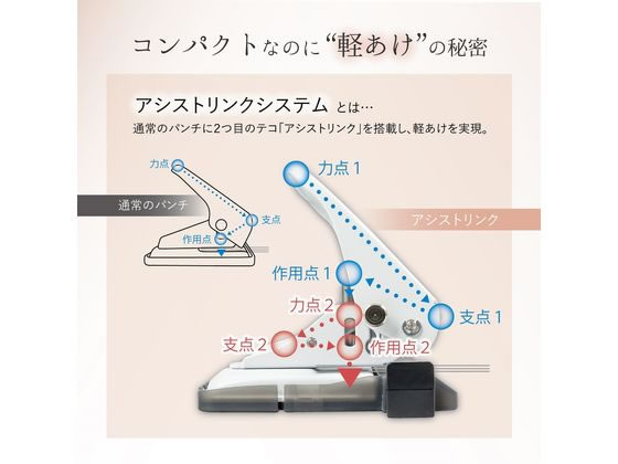 カール事務器 2穴パンチ アリシス ブラック 穿孔枚数20枚 LPN-20
