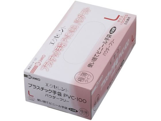 SANKO �G�N�Z�����g�v���X�`�b�N���PF PVC�O���[�u 23-3141-0001 L PVC-100(100�}�C�C��)