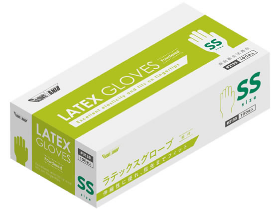 川西工業 天然ゴム使いきり極薄手袋 粉付SS100枚 #2133 通販