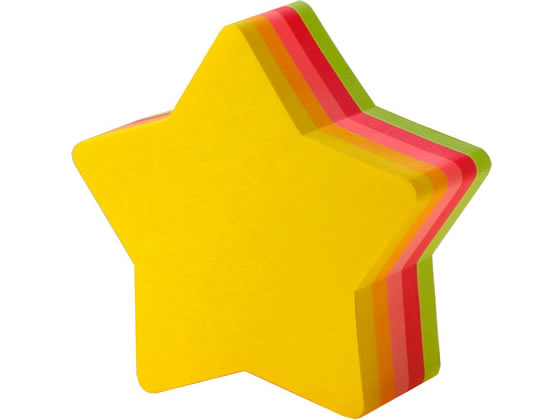 ●仕様：スター●サイズ：７２×７２ｍｍよりカットアウト●色：蛍光カラー５色ミックス（ビビットイエロー、バイタルオレンジ、グアバ、パワーピンク、アシッドライム）●枚数：２２５枚●注文単位：１冊