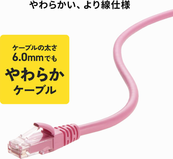 サンワサプライ カテゴリ6Aより線LANケーブル ピンク 1m KB-T6AY-01P