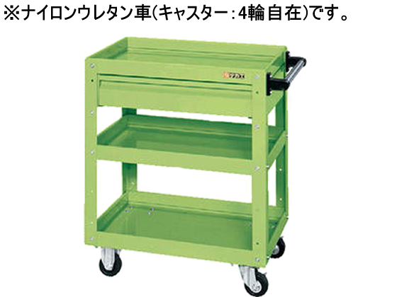 ●外寸法：幅６００×奥行４００×高さ７４０ｍｍ●引出内寸法：（上段）幅４７６×奥行３４０×高さ１０５ｍｍ●材質：本体／スチール（粉体塗装）、引出／（表面）スチール（取手）スチール、キャスター／ナイロン