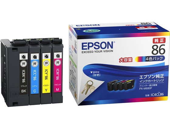 ●４色パック：大容量ブラック（ＩＣＢＫ８６）／大容量シアン（ＩＣＣ８６）／大容量マゼンタ（ＩＣＭ８６）／大容量イエロー（ＩＣＹ８６）●対応機種：ＰＸ−Ｍ６８０Ｆ●グリーン購入法適合●GPNエコ商品ねっ
