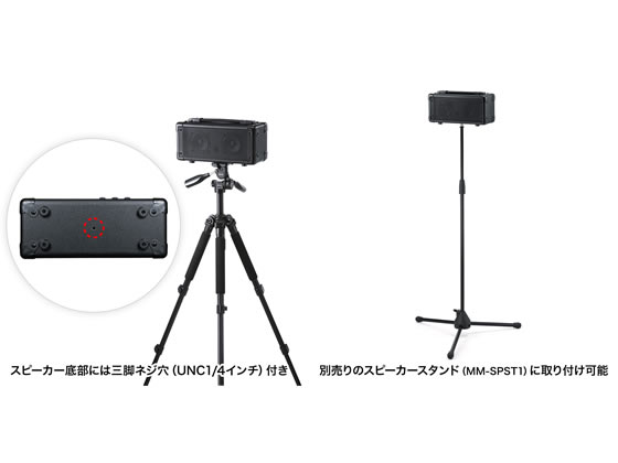 サンワサプライ　拡声器スピーカー MM-SPAMP4 拡声器 マイク 1本 ワイヤレス スピーカー 20W出力 アンプ 電池
