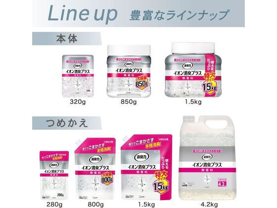 イオンフレッシュ　新品未使用 消臭力 クリアビーズ イオン消臭プラス（大容量 つめかえ 800g 無香料