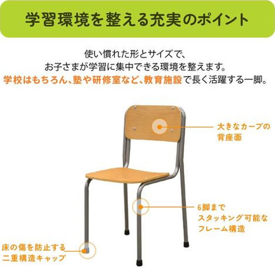 Netforce 木目 学校椅子 旧JIS2号 GKC-1-FW-2-NA 通販【フォレストウェイ】