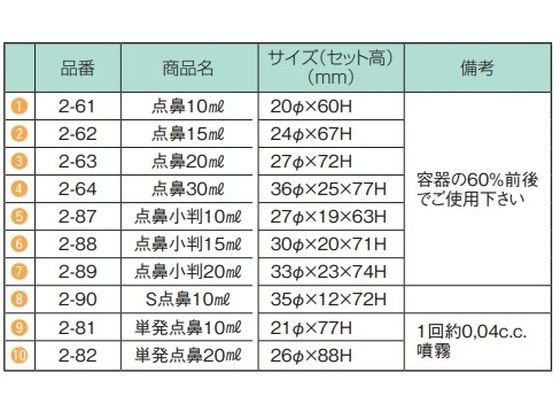 点鼻容器 10mL 原色 黄 滅菌有 1袋(100本入) 63-1380-93