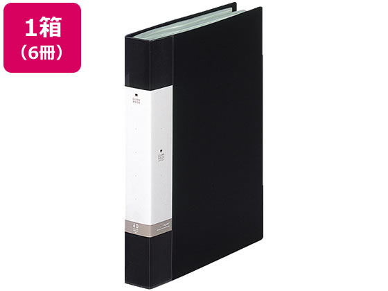 ●表紙色：黒●サイズ：Ａ４タテ●外寸法：縦３０６×横２４０ｍｍ●背幅：３９ｍｍ●ポケット枚数：６０枚●中紙：あり●中紙色：白●材質：表紙・ポケット／ポリプロピレン●背見出し紙差替え可能●注文単位：１箱