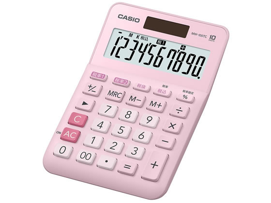 カシオ W税率電卓 ミニジャストタイプ 10桁 ピンク MW-100TCPK-N 通販