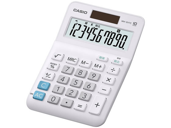 カシオ スタンダード電卓 ミニジャストタイプ 10桁 MW-10VTC-N 通販