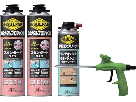 ●色：ピンク●発泡体積（Ｌ）：３６〜４０×２本●容量（ｍｌ）：７５０×２本●施工目安：直径２ｃｍで約１３０ｍ×２本●１液ガンタイプ●充てん専用●ノンフロン●ＧＳメタルプロジャンボ（ピンク）２本、スター