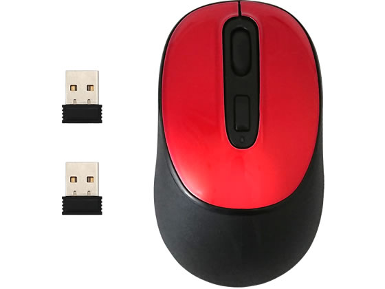 HIDISC BlueLEDワイヤレスマウス 2レシーバー付 4ボタン HDM