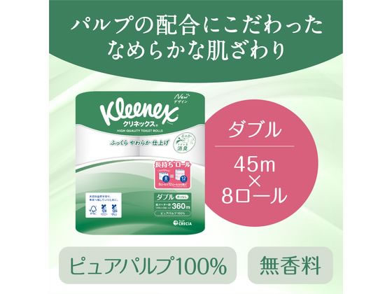 クレシア クリネックス コンパクト ダブル 45m 8ロール×8パック(1