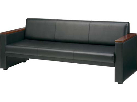 ファイン 応接木肘ソファ レザー ブラック 4点セット Z-WESOFA-SET