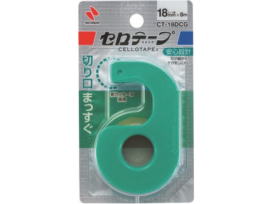 ニチバン セロテープ小巻 カッター付 まっすぐ切れるタイプ グリーン