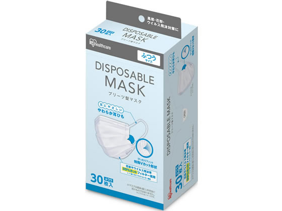 アイリスオーヤマ ディスポーザブル プリーツマスク ふつう 30枚 通販