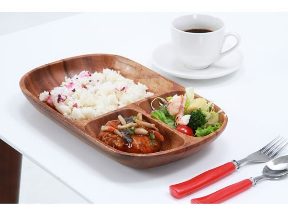 不二貿易 アカシア レクタングルトレイ L 仕切付 PH-65307 通販