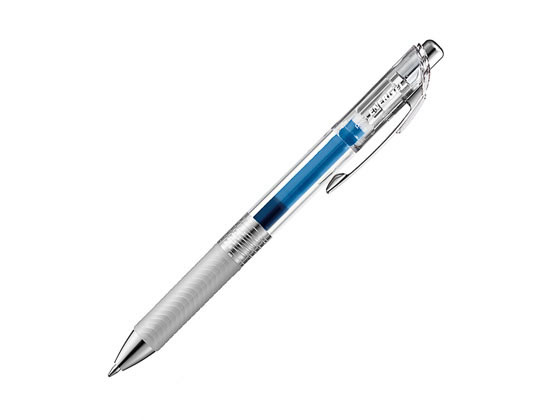 ●インク色：青●軸色：クリア●水性染料ゲルインキ●ボール径：０．７ｍｍ●細字砲弾チップ●ノック式●材質：後軸・頭冠／再生ＰＣ、ノック・前軸／ＡＢＳ・樹脂メッキ、グリップ／エラストマー、クリップ／鉄●全