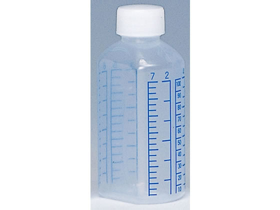 シンリョウ プリントメモリ瓶 青目盛 滅菌済 100mL 140本 117030 通販