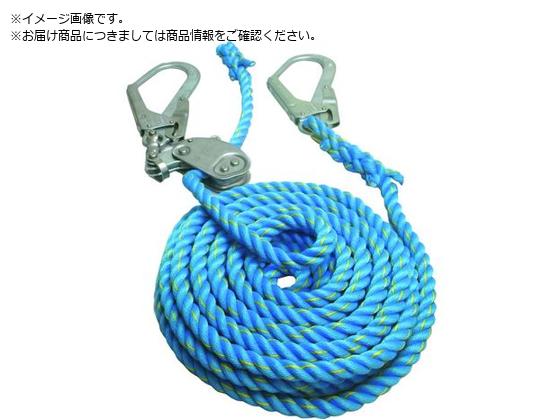 ●径（ｍｍ）：１６●フック口開き（ｍｍ）：５０●長さ（ｍ）：２０●フック口開き（ｍｍ）本線側：５０●カラー：青（黄線入り）●仕上り長さ（ｍ）：２０●切断荷重（ｋＮ）：約３２（約３２５０ｋｇｆ） 保証値